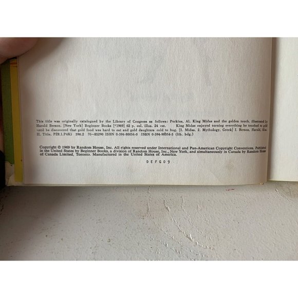 King Midas Gold Touch by Al Perkins (1969, Hardcover) Dr. Seuss Acceptable Cond - Picture 5 of 5